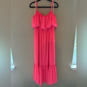 Lilly Pulitzer XL Aida maxi dress pink potion EUC